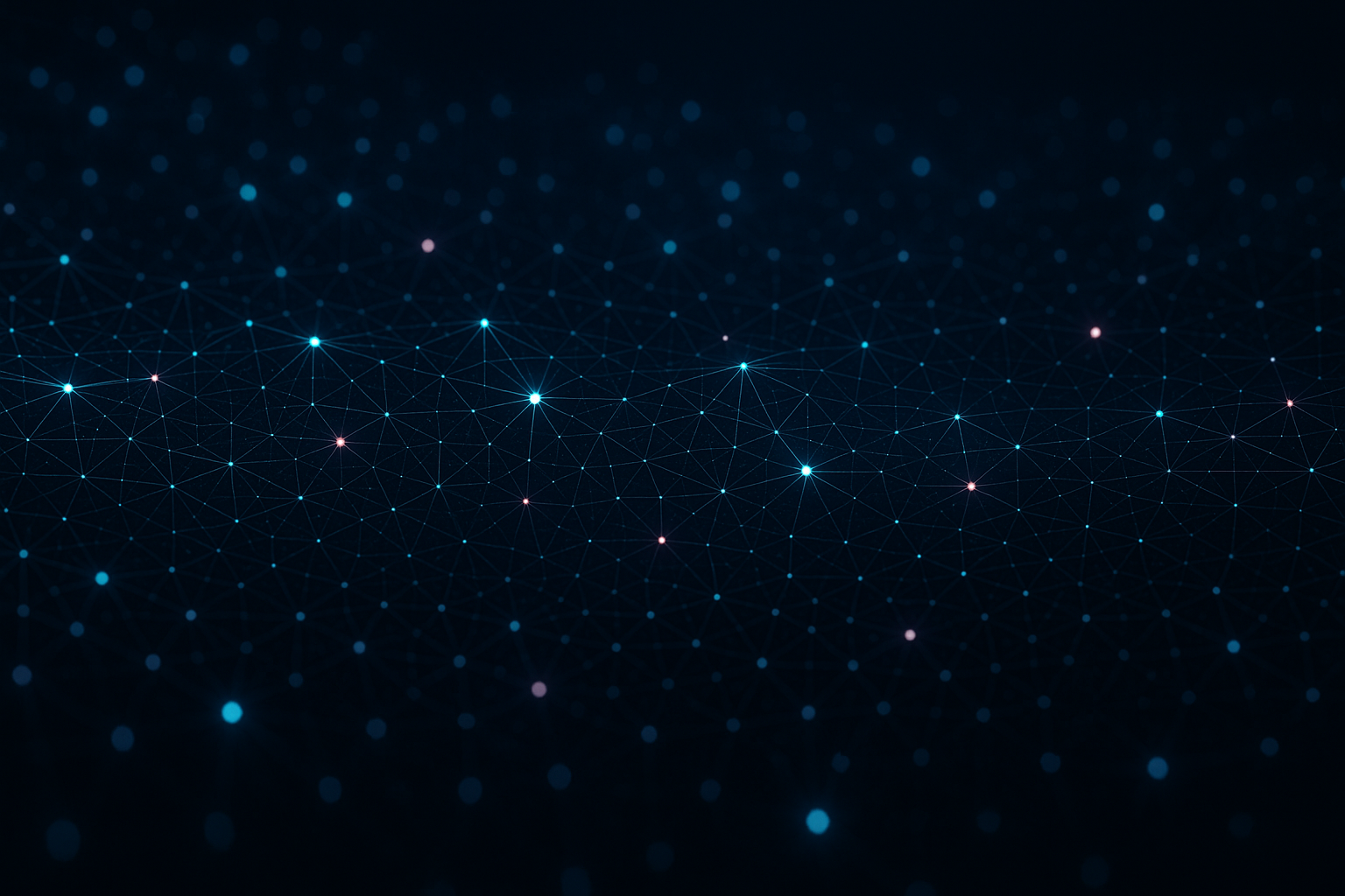A futuristic technology conference stage with AI chip visualizations and server infrastructure